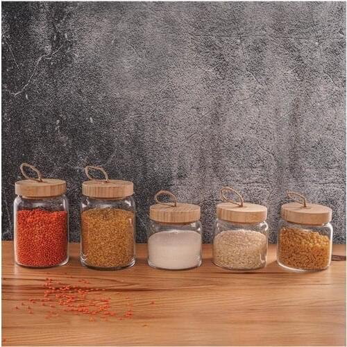 Pasabahce Woody Jar Set 5 Piece (43573 + 43583)