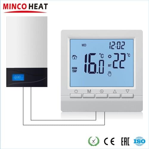 Programmable Gas Boiler Heating Temperature Regulator Hand Control AA Battery Thermostat with Kid Lock