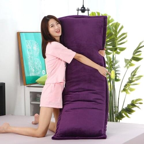 DropShip 1 Piece 50cm*150cm Solid Color Super Soft Black Blue Pink Fleece Pillowcase Body Hugging Pillow Cover for Bedroom Use