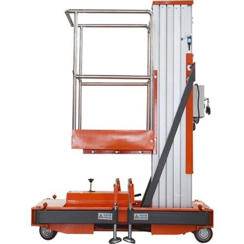 Qiyun CE ISO 4m Aluminum Platform Lift Mobile Type Alloy Single Mast Hydraulic Lift Ladder Manual Push Man Lift