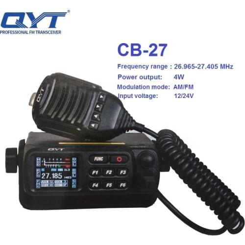 QYT CB-27 Walkie Talkie CB Radio Station AM/FM Mode 26.965-27.405MHz Citizen Band Shortware Mobile Car Radio License-free 4W 9CH