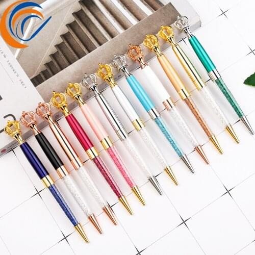 Crown Pen 12 Pcs Per Set Student Fashion Gift Pen Crown Metal Ballpoint Pen