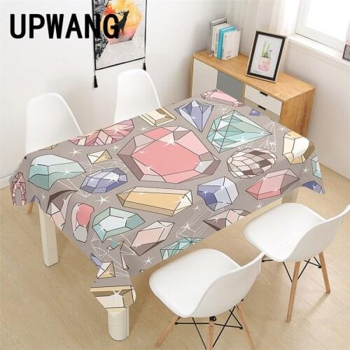Diamond Gem Tablecloth 3D Printed Table Cover Rectangular Tablecloth Wedding Birthday Party Kitchen Home Decor