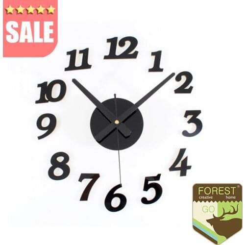 Modern DIY clock large wall clock 3D wall watch fashion acrylic art designs clock home bedroom 3D sticker mute digital colck art