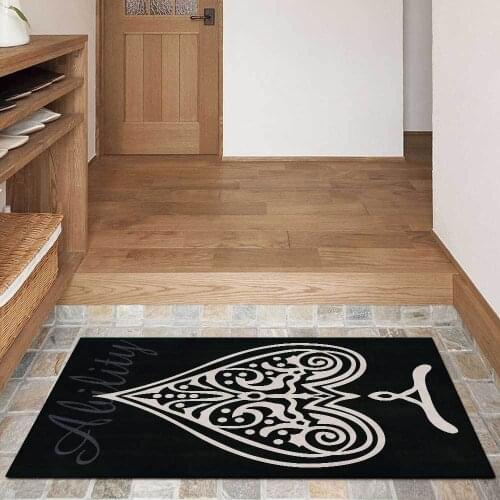 Modern Fashion Personality Design Carpet Black And White Poker Ace Pattern Floor Mats Living Room Bedroom Bedside Rug