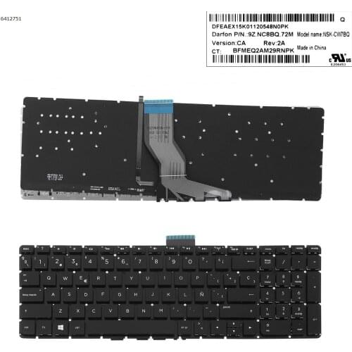SP Spanish New Keyboard for HP Omen 15-AX000 15-AX100 15-AX200 Laptop with Backlit No Frame