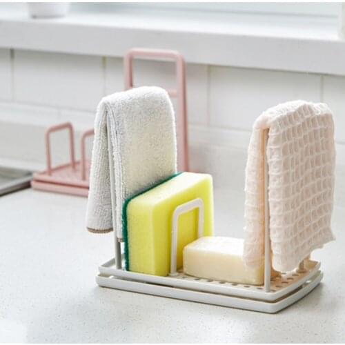 Punch-free countertop storage rack Kitchen rag hanger Sink dishcloth sponge drain rack pool rack
