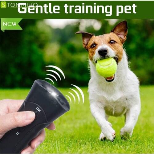 STOMMIHO Pet Ultrasonic Dog Repeller Pet Control Training Tool Device Anti Barking Dog Training Stop Bark Double Head Portable