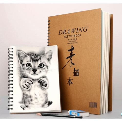 Thicken Backboard A4 Sketchbook 30 Sheets Drawing Paper Graffiti Hand Painting Sketchbooks for Drawing Art Supplies Stationery