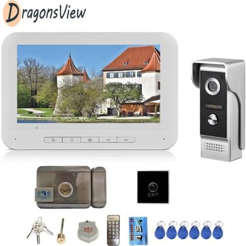Home Intercom Video Door Phone 7 inch Intercoms Monitor 1000TVL Night Vision Waterproof Doorbell Camera Access Control Unlock