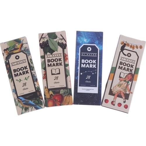 1/2/20/28 Pcs/lot Vintage Bookmark Girl Starry Sky Fruit Creative Message Card Bookmark New