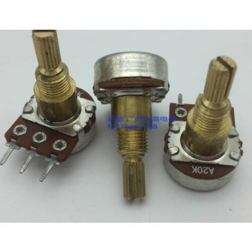 [VK] IDL potentiometer 16 type single A20K axis long 15MM shaft Diameter 5mm thread diameter 7mm switch