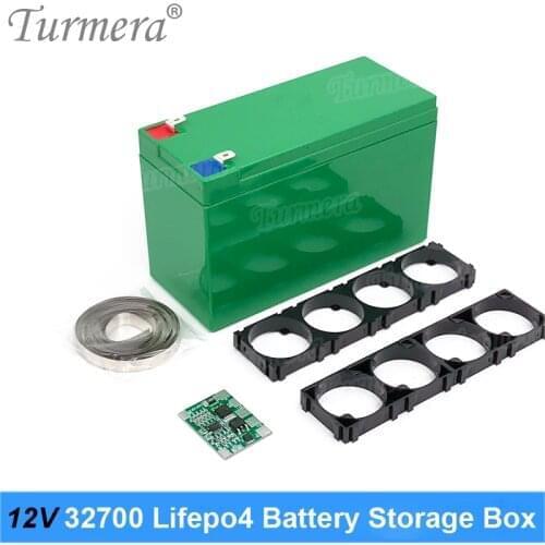 12V 32700 Lifepo4 Battery Storage Box 4S 20A BMS Nickel with Holder for Uninterrupted Power Supply or 12V Motorcycle Use Turmera