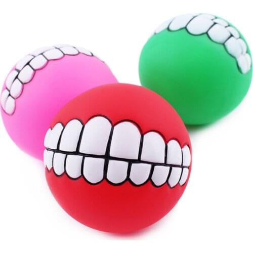 Funny Pets Dog Puppy Cat Ball Teeth Chew Toys Dogs Toys Squeaking Pet Supplies Petshop Play Popular Toys For Small Large Dogs