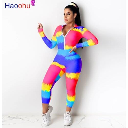 Leopard Tie Dyeing Print Sexy 2 Piece Outfit Women Tracksuit Long Sleeve Hooded Slim Fit Coat and Sporty Jogger Sweatpant Suits
