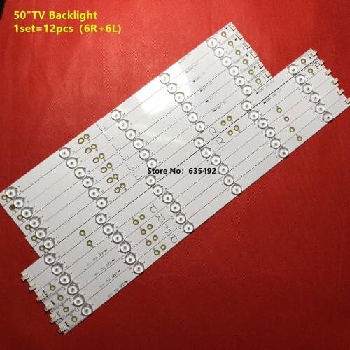 1set=12pieces(6R+6L) Led backlight for P hilips TV 50PFF5650/T3 led strip LB50035V1-00 LB50035V0-00 GJD500611001-X3-L/R E469119