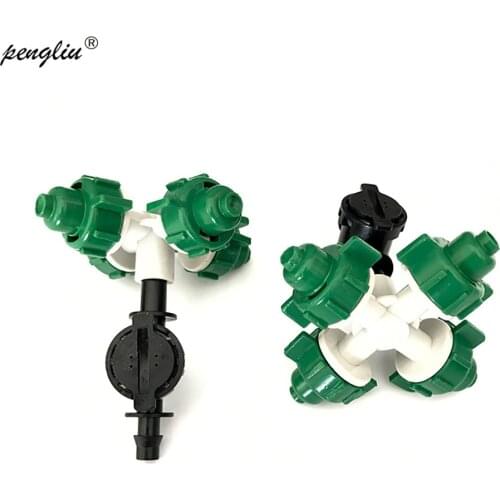 10 set Irrigation Cross Misting Sprinkler With Anti-Drip 4 Nozzle Spray Sprinkler Garden and Lawn Micro Irrigation System IT217