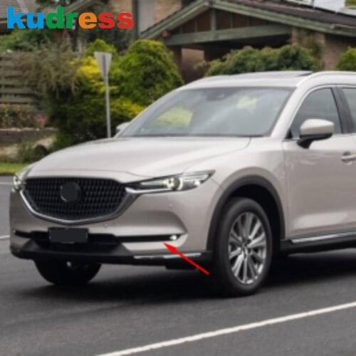 For Mazda CX8 CX-8 2017 2018 2019 2020 2021 Chrome Front Fog Light Lamp Cover Trim Foglight Frame Car Styling Accessories 2pcs