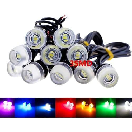 2X Red White Yellow Blue Eagle Eye light 3SMD 5630 LED Car DRL Daytime Running Driving Signal Light 12V