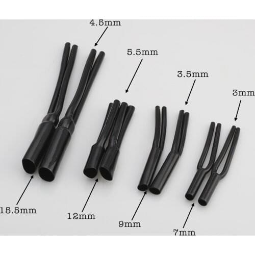 4PCS Cable Pants 7mm 9mm 12mm 15.5mm Speaker Audio Cable Wire Pants Boots Y Splitter Pant HIFI DIY Audio Cable