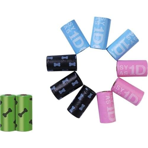 Degradable Dog poop bags Scented Small Rolls Outdoor Clean Waste Bags to collect poop dog bag excrement Pet Supplies15 Pcs/ Roll