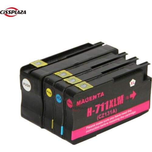 CISSPLAZA High Yield Compatible Ink Cartridge Replacement for HP 711 711XL ink Cartridge 4 Pack Worked for Designjet T120 T520