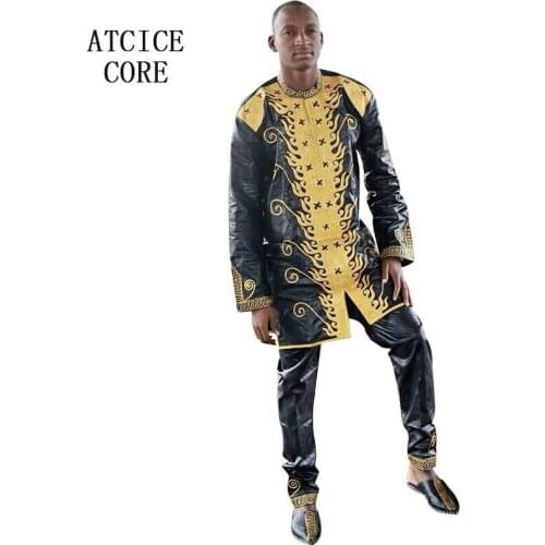 African clothes dashiki traditional mens african clothing long sleeves african bazin riche LC064