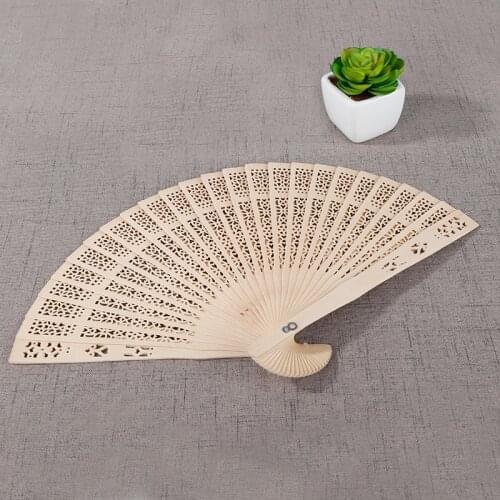 Ngraved Wood Folding Hand Fan Home Decoration Crafts Bamboo Wooden Fan Summer Accessory Art Folding Carved Hand Fan