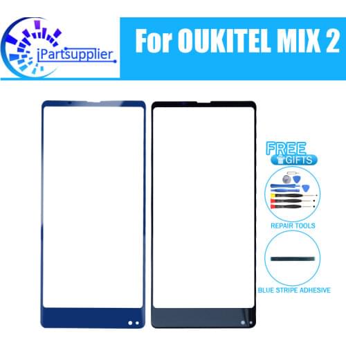 For OUKITEL MIX 2 Front Glass Screen Lens 100% New Front Touch Screen Glass Outer Lens for OUKITEL MIX 2 +Tools