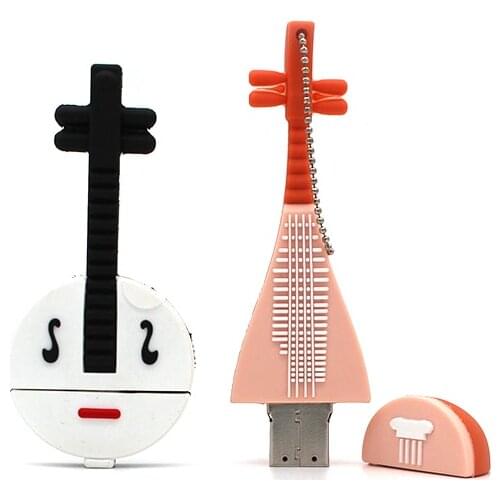 Usb Falsh Drive128GB Pen Drive 4GB 8GB 16GB 32GB 64GB Usb 2.0 U Disk Memory Stick Musical Instrument Lute Classic Cartoon Drives