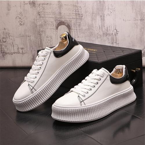 Autumn Fashion Men Sneakers Thick Bottom Web Celebrity Platform Casual Shoes Male Height Increasing Flats Zapatillas Hombre