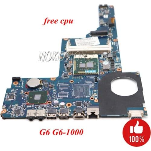 NOKOTION 639521-001 Main Board For HP Pavilion G6 G6-1000 Laptop Motherboard HM55 GMA HD DDR3 free cpu