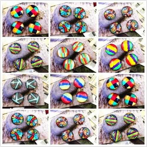 New Fashion 20pcs 12mm Handmade Photo Glass Cabochons (Color texture series)