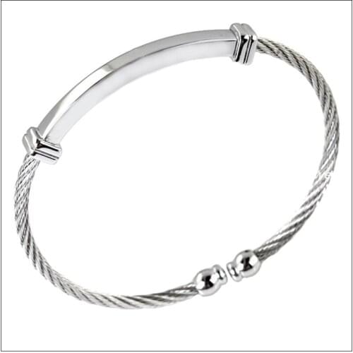 3mm Charming 316L Stainless Steel Silver color Twisty Wire Chain Cable Mens Womens Bracelet Bangle High Quality Lowest Price