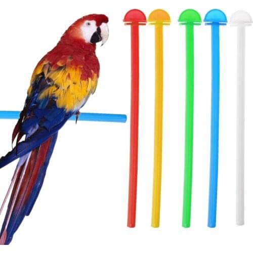 4X7B Bird Cage Perch Stand Holder Plastic Bird Finch Canary Budgie Cage Platform