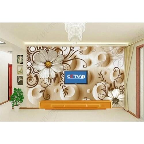 Custom photo wallpaper for walls 3 d mural 3D stereo retro flower TV background wall picture papers home decoration