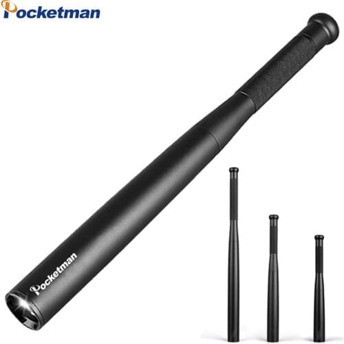 Portable Baseball Bat LED Flashlight 3800 Lumens Super Bright Baton aluminium alloy Torch for Emergency and Self Defense z44