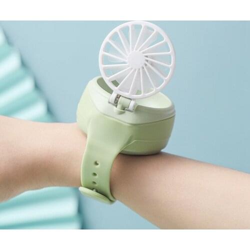Portable Mini Mechanical Watch Fan Handheld Ultra-Quiet Third Gear Speed Air Cooler USB Folding Pocket Fan