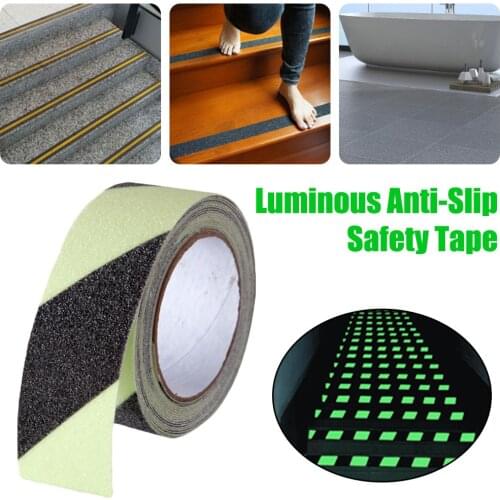 PVC Frosted Surface Anti-Slip Tape Glow In Dark Tape Self-adhesive Luminous Fluorescent Stairs Tread Step Safety Warning gaudily