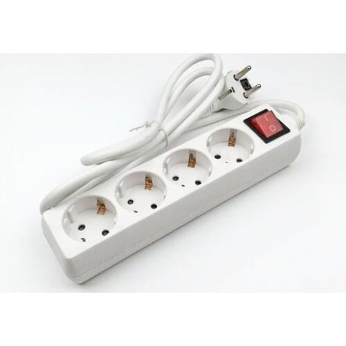 250V 10A EU Plug Sockets Outlet AC Power Charger Wall Socket Plug Mains Lead Strip Adapter With Extension Cable Switch