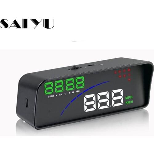 SAIYU Car Electronics HUD Smart Digital Meter Auto OBD2 Head Up Display Windshield Projector Alarm System Plug And Play
