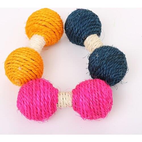 Pet supplies cat toys sisal barbell molars scratch-resistant pet cat toys，Q263