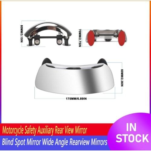 NEW Motorcycle Safety Auxiliary Rear View Mirror Windscreen 180 Degree Blind Spot Mirror Wide Angle Rearview Mirrors Covers