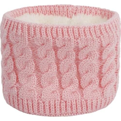 Winter Baby Scarf Knitted Twist Kids Girl Boy Neck Warmer Collar Solid Color Thickened Velvet Warm Toddler Infant Scarves