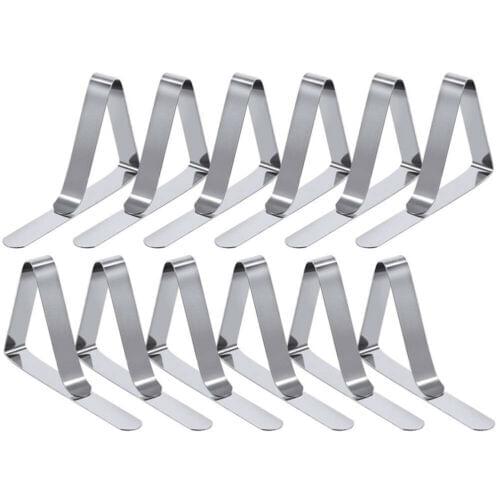 12pcs/Set Tablecloth Clip Stainless Steel Adjustable Table Cover Holder Table Cloth Clips