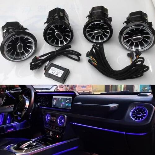 8/64 Colors For Mercedes-Benz G63 G500 G550 G-Class W464 LED Car AC Condition Air Vent Dashboard Outlet Turbo Trim Ambient Light