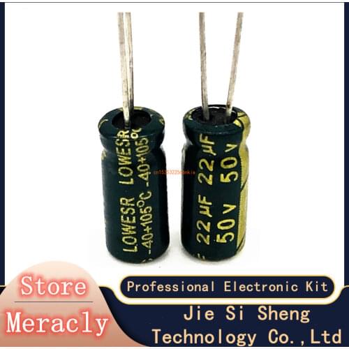 20pcs/lot AC07 50V 22UF aluminum electrolytic capacitor size 5*11 22UF 20