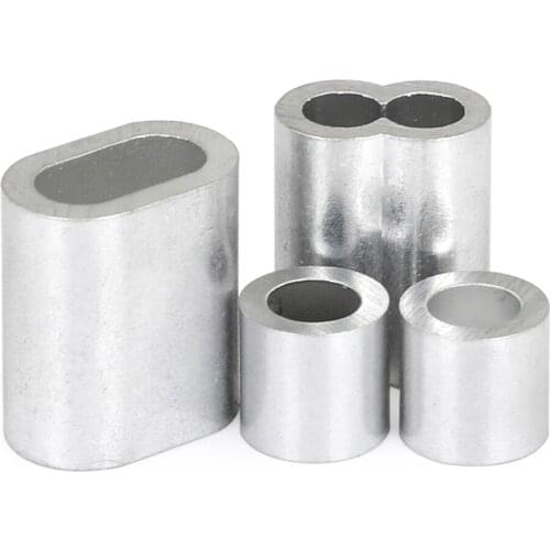 Aluminum sleeve aluminum chuck 8-shaped hole clamp for steel wire rope aluminum buckle quick chuck clamp round double hole