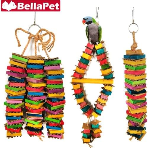 Paper Bird Toy for Parrots Agaponis Colorful Cute Parrot Toys Birds Accessories Cardboard Destroy Bird Toy for Parakeets Budgie