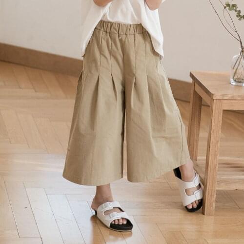Cotton kids wide leg pants girls teenage clothes toddler girl pants for kids floor length high waist trousers summer autumn